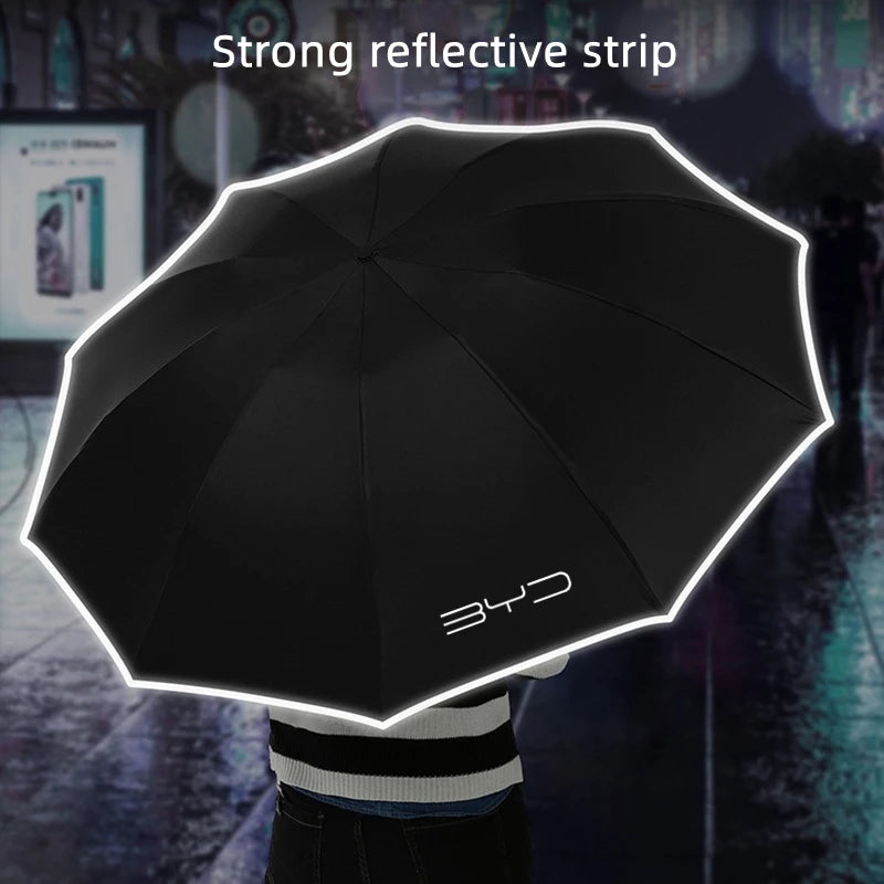 Automatic Umbrella with Reflective Stripe Reverse Led Light Umbrella For BYD ATTO 3 Yuan Qin Han TANG Plus DM-i Dolphin