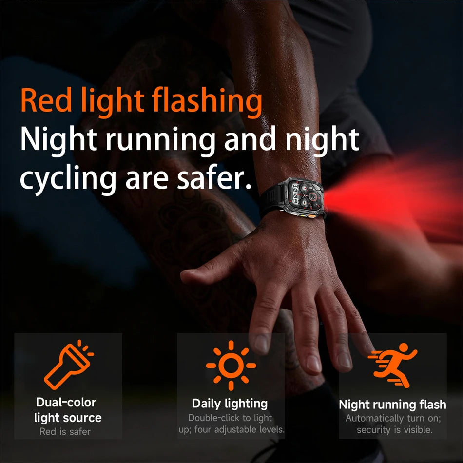 Upgrade 1400 mAh Battery Military Grade Smart Watch Men IP68 Waterproof 100+ Sports Modes Bluetooth Call AMOLED HD Smartwatches