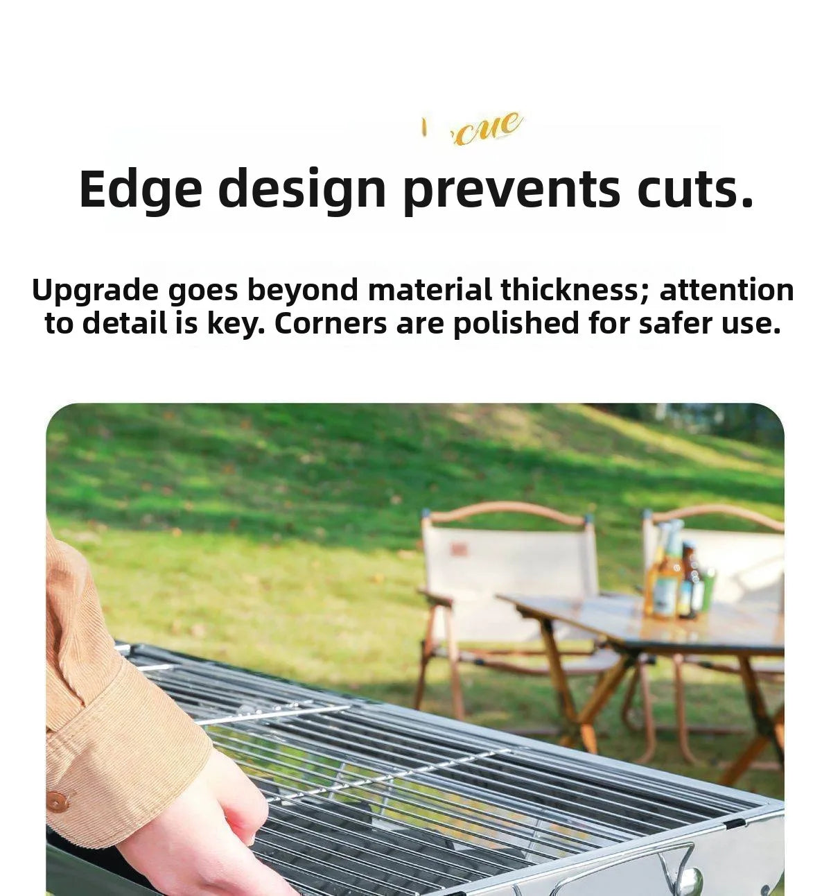 Large Portable Outdoor BBQ Grill Charcoal Grill Cooking Tool for Camping Picnic Garden Home Use Easy to Clean Easy to Carry