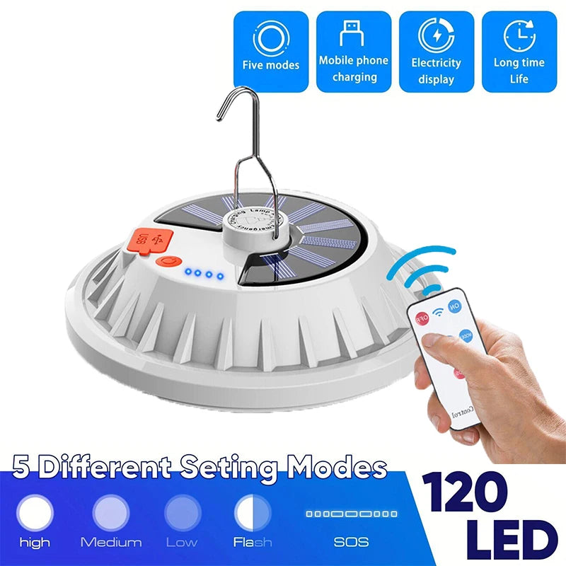 Portable Camping Light Power Bank LED Camping Lanterns With Remote Control Waterproof Outdoor Tent Light Rechargeable Flashlight