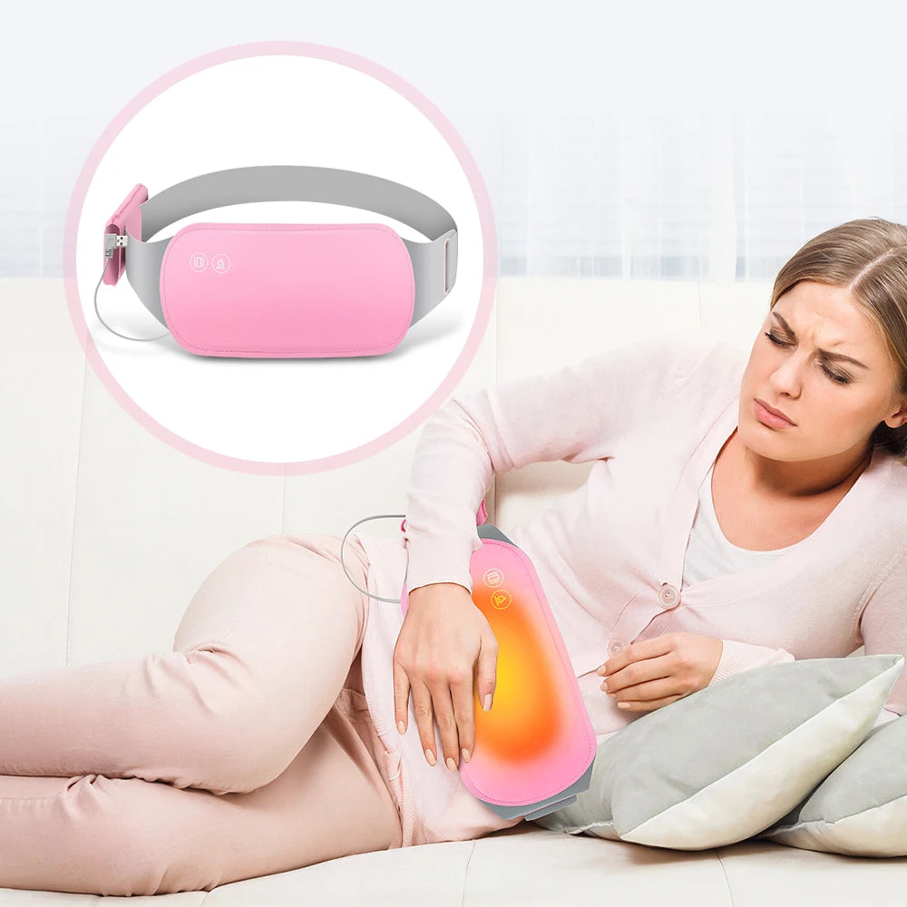 Eelctric Period Cramp Massager Vibrator Heating Pad For Menstrual Warm Uterus Belt Waist Back Massager Women Gift