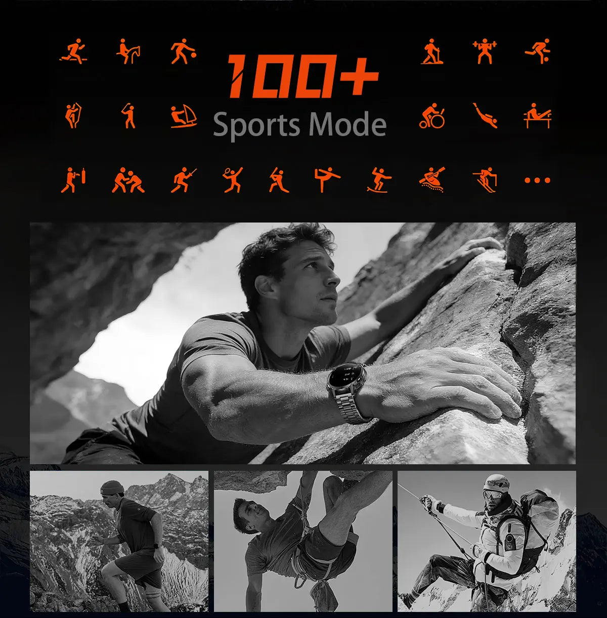 2026 Hot New 1400mAh Extra-Large Battery SmartWatch Men Military Outdoor SOS Flashlight  Waterproof Heart Rate Sports Smartwatch