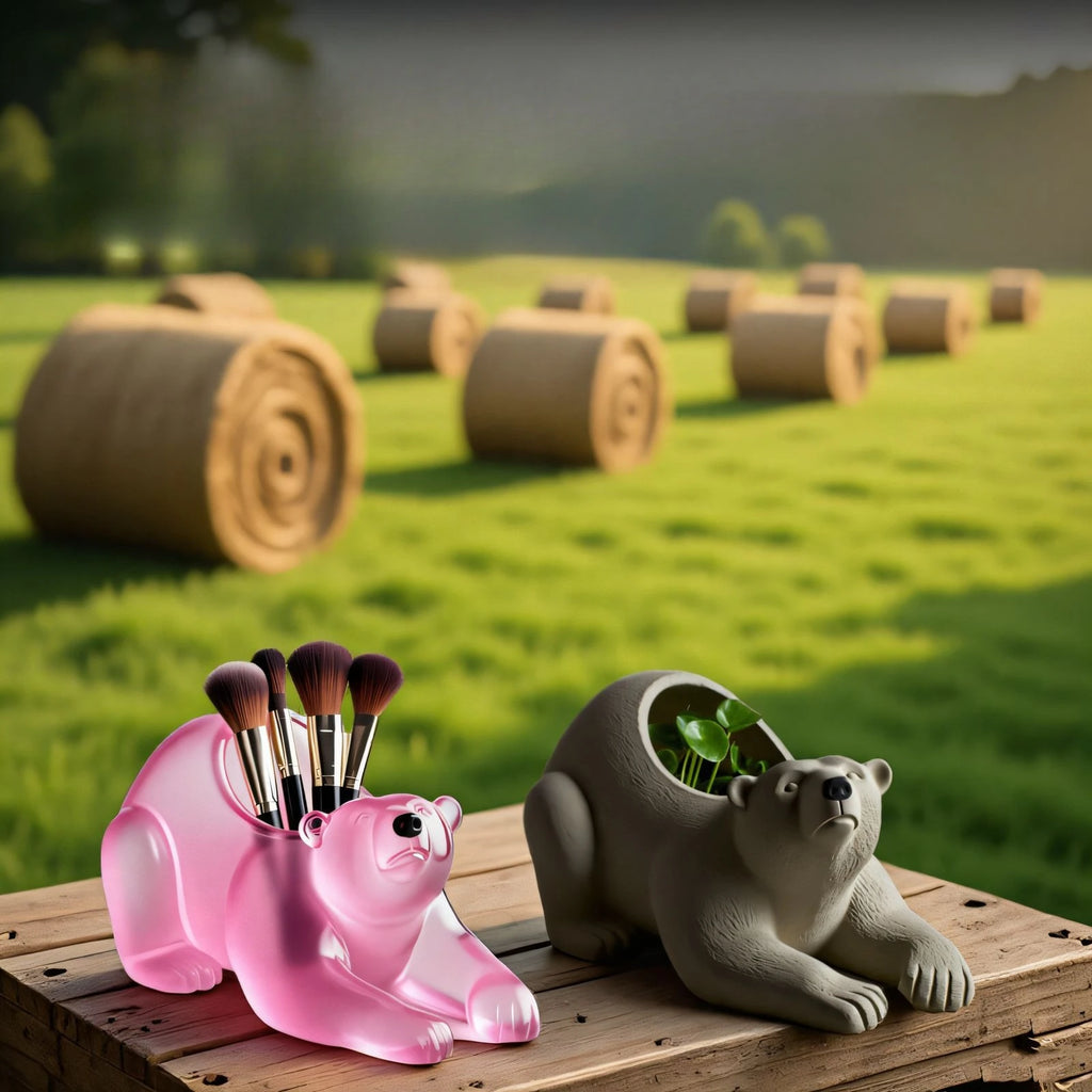 Polar Bear Silicone Mold Bear Flowerpot Molds Succulent Flowerpot Clay Cement Plaster Molds Home Garden Flower Pots Mould