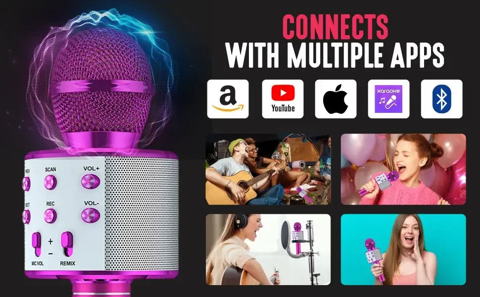 Karaoke Microphone for Kids & Adults  , Echo Effect, Built-in Speaker Portable Karaoke Player for Party Travel Gifts