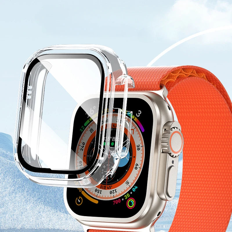 HD Tempered Glass+Case For Apple Watch Ultra 3 49mm PC Bumper+Screen Protector Cover iWatch Ultra 2/1 49mm drop resistance Shell