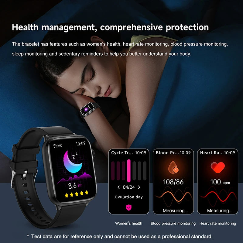 2026 Smart Watch 24/7 Women Health Full Touch Screen BT Call Waterproof Watch Sports Fitness Tracker Health Smartwatch Lady Gift