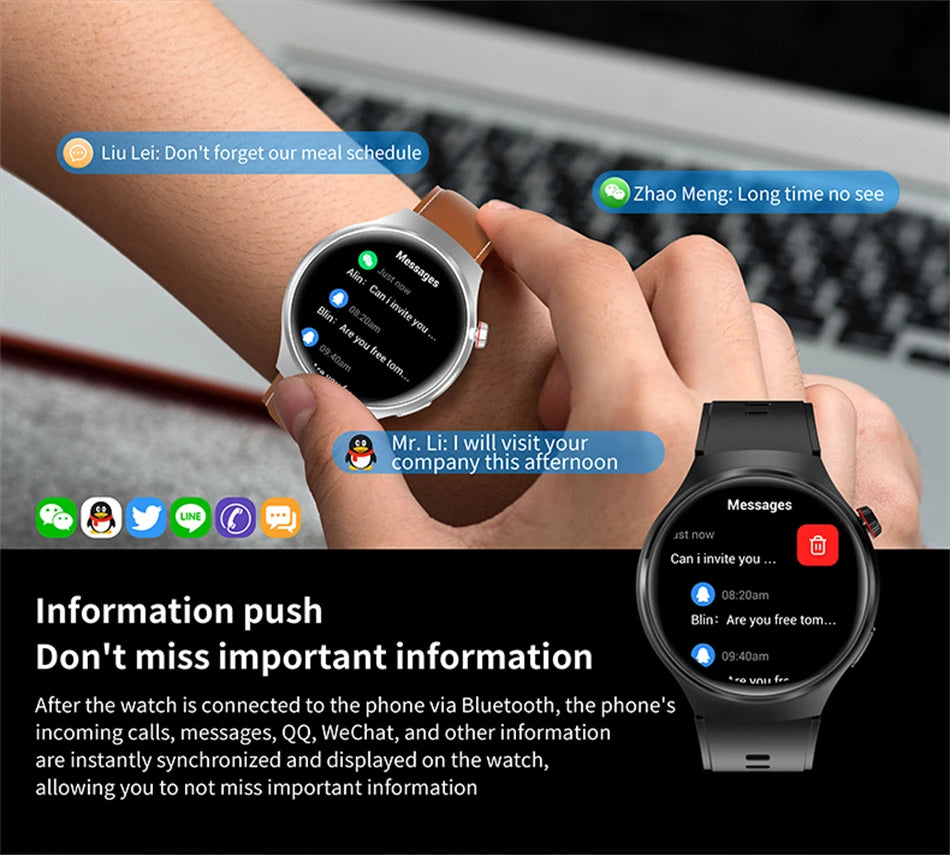 2025 New Bluetooth Call Smart Watch Men For Xiaomi IP68 Waterproof GPS Sports  AMOLED HD Large Screen Heart Rate NFC Watch Gift