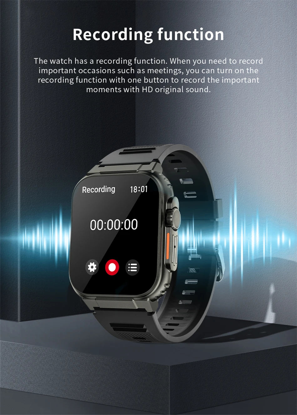 LIGE 600mAh high-Capacity Smart Watch Ultra Watch Men Bluetooth Call TWS Local Music Smartwatch Sport IP68 Waterproof Watches
