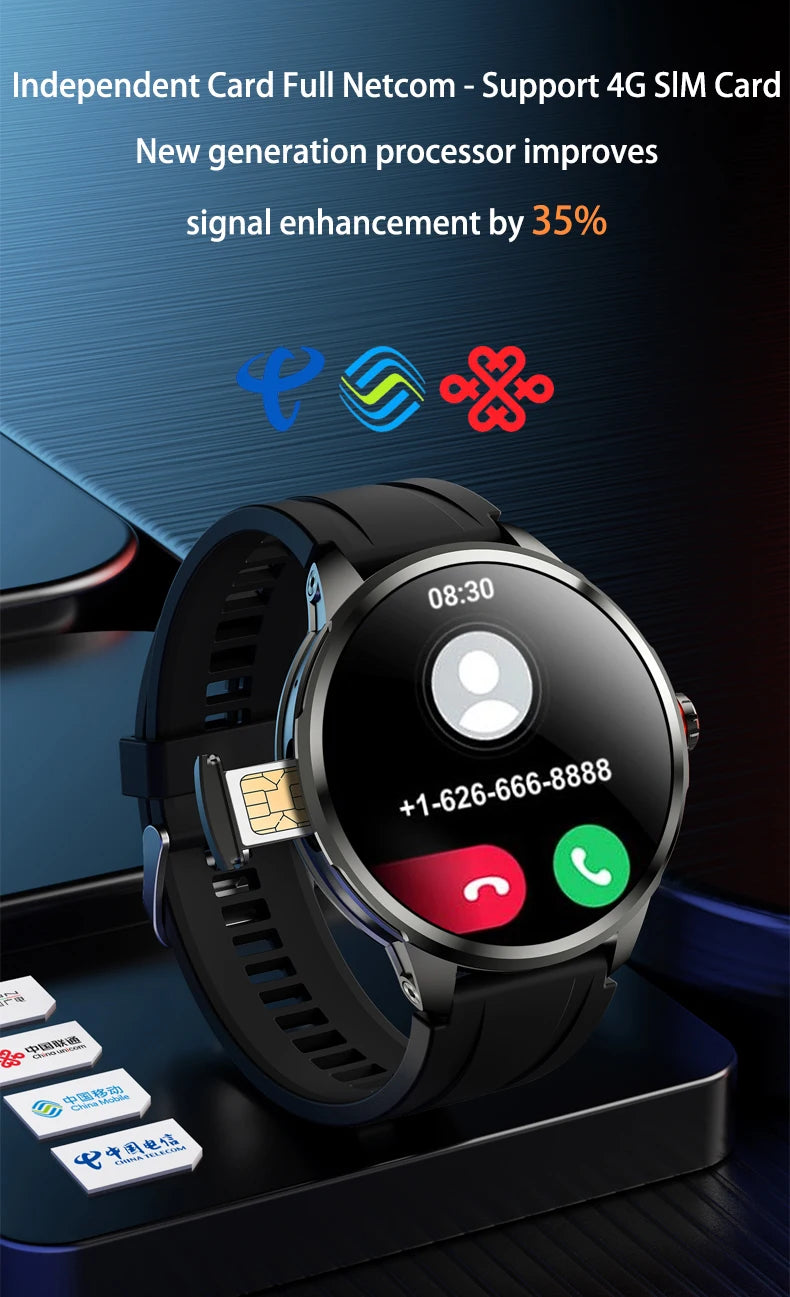 H99 Smart Watch 5G LTE Android 10.0 with 190° Rotary Camera Insert Sim Card Google Play App Download GPS WiFi Heart Rate Tracker