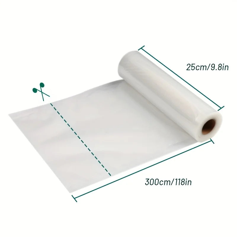 3m/roll vacuum seal bags - durable, BPA-free, tear-resistant, easy-cut. Ideal for sous vide, meal prep, beef storage & kitchen s