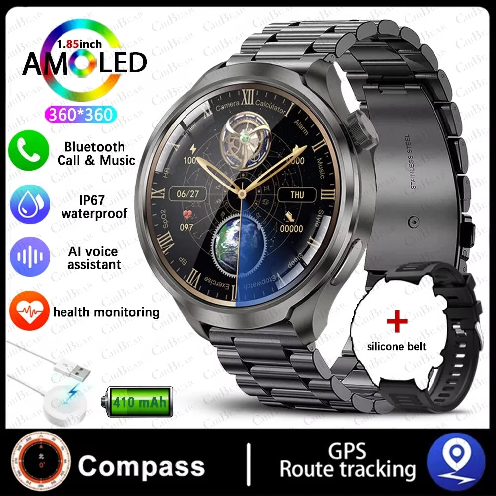 2025 New Bluetooth Call Smart Watch Men For Xiaomi IP68 Waterproof GPS Sports  AMOLED HD Large Screen Heart Rate NFC Watch Gift