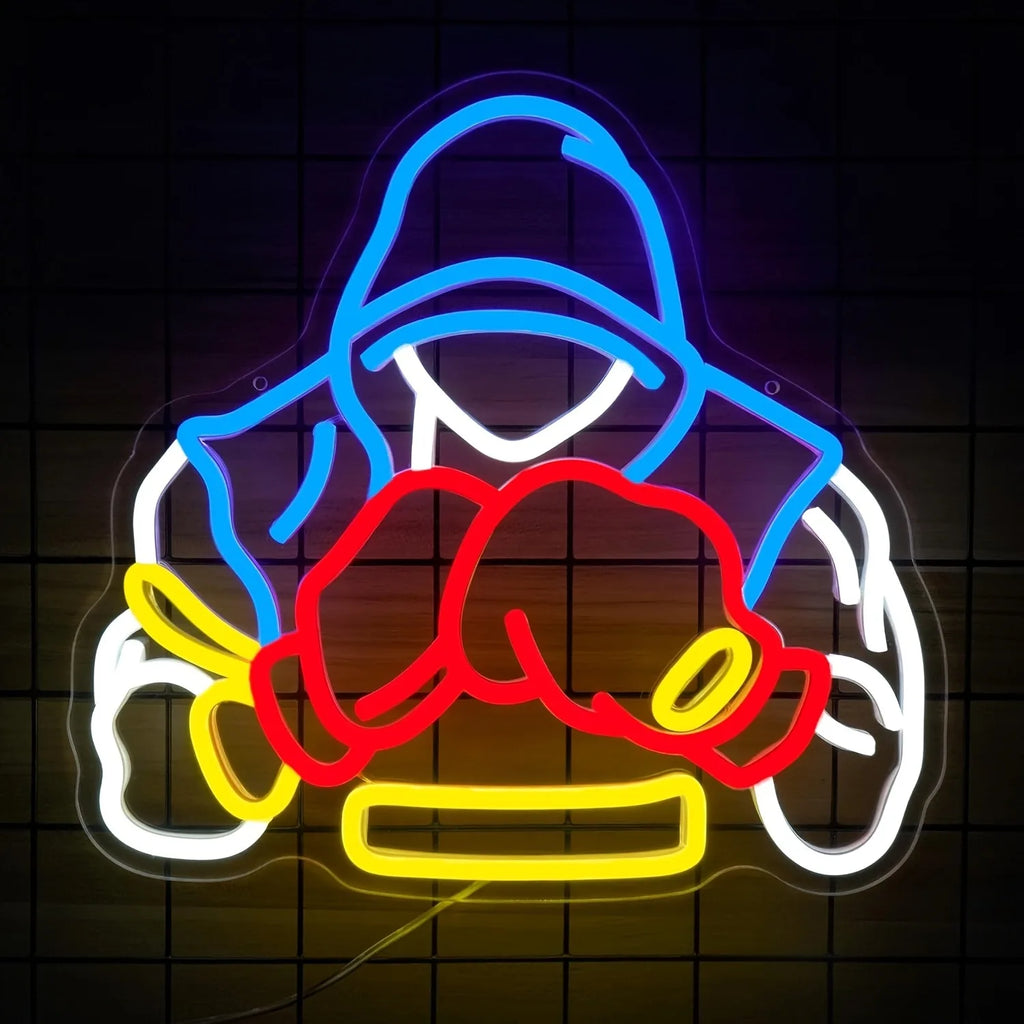 Boxing Neon Light USB Powered Dimmable LED Ambient Decorative Light Suitable for Gym Men's Casual Space Boxing Enthusiast Gift