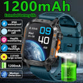 2026 New Outdoor Military Smart Watch 1200mAh Battery GPS HD Call Health Monitoring 2.01-inch Waterproof Sports Smartwatch Men