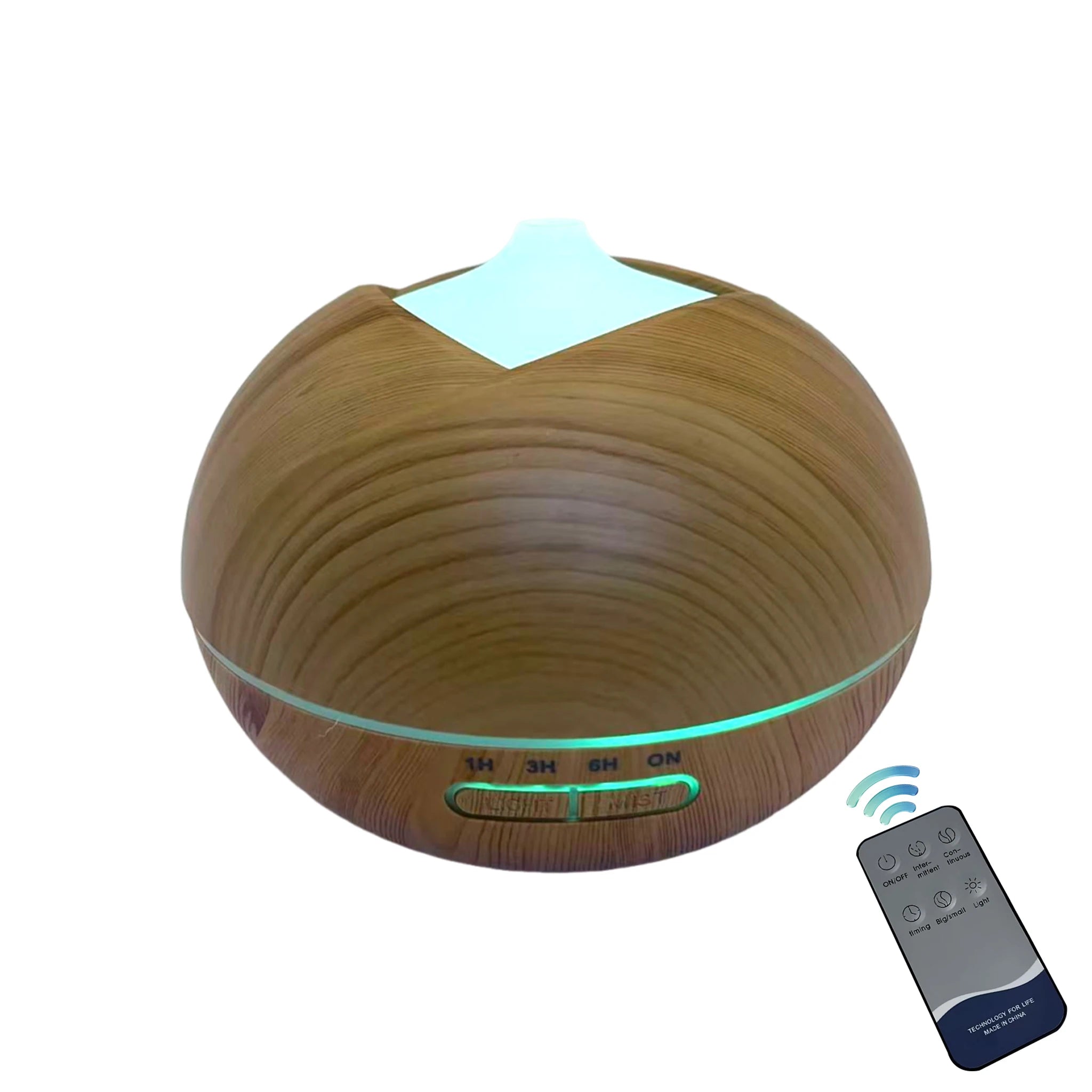 Wood Grain Aromatherapy Diffuser, Ultrasonic Essential Oil Humidifier with 7 Color LED Light Remote Control Cool Mist Air Purifi