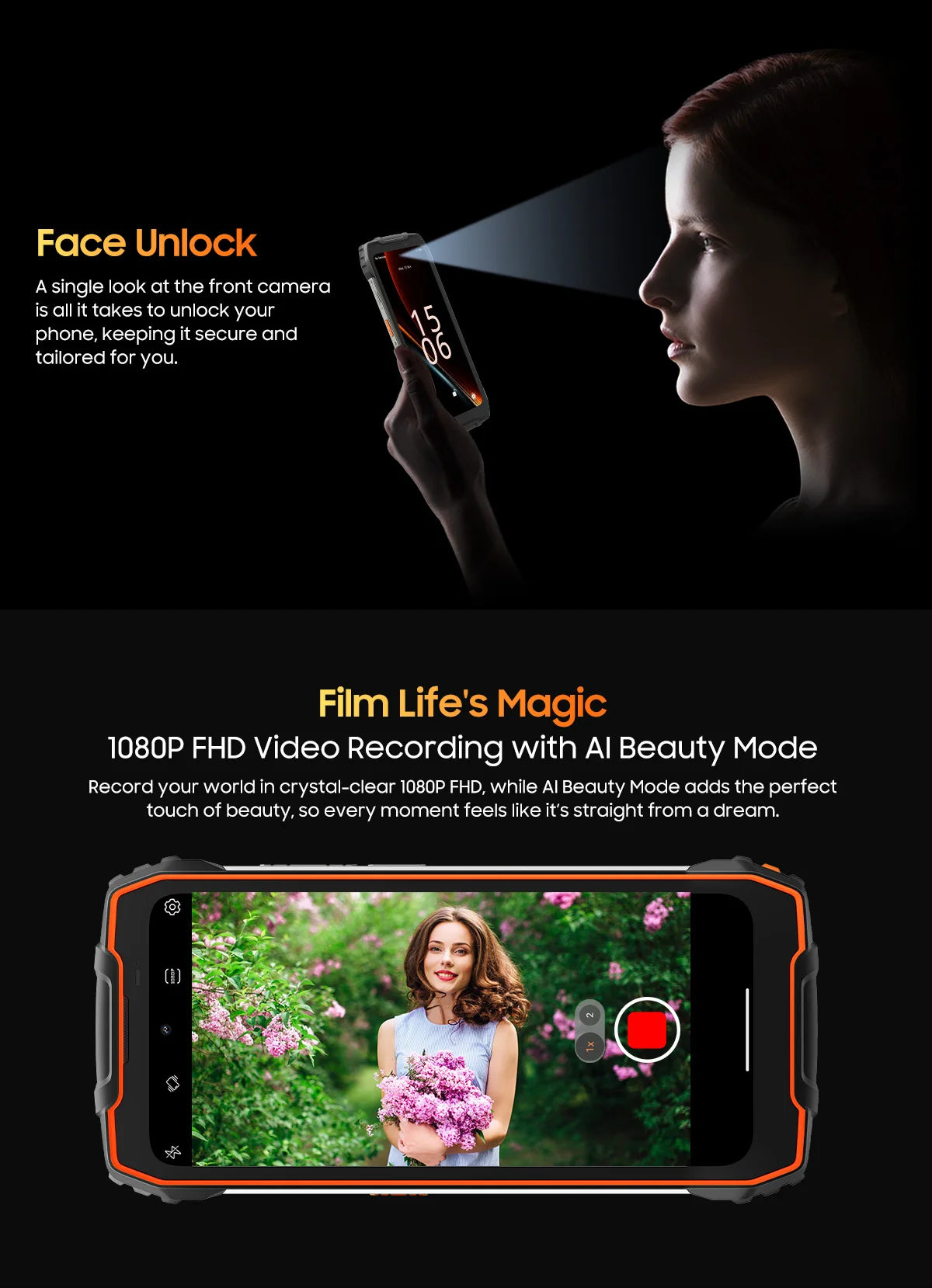 Blackview OSCAL PILOT 1 Rugged Phone 6.67" 90Hz IPS Display 6GB+256GB Android 14 Outdoor Smartphone with LED Flashlight GPS/NPC