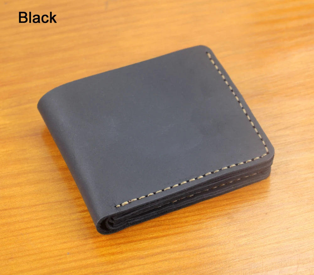 Luxury Handmade 100% Genuine Leather Men Wallet Purse Short Money Clip with Coin Pocket Male Money Bag Multi-Card Wallet Vintage