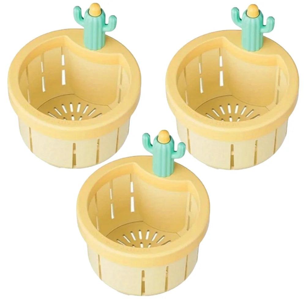 1-5pcs Cactus Sink Drain Strainer Press Automatic Dumping Basket Multi-functional Use Filter Net for Tub Kitchen Waste Collector