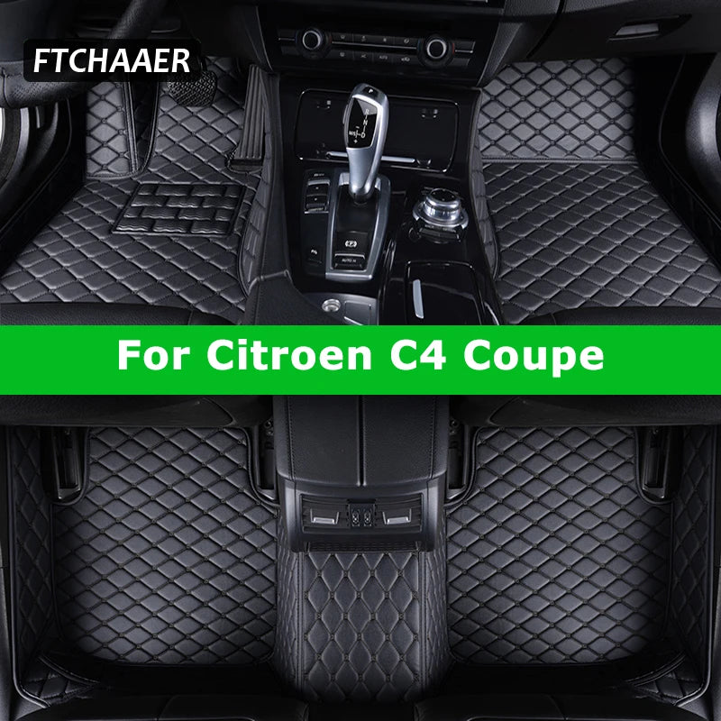 FTCHAAER Custom Car Floor Mats For Citroen C4 Coupe 2004-2011 Auto Carpets Foot Coche Accessorie