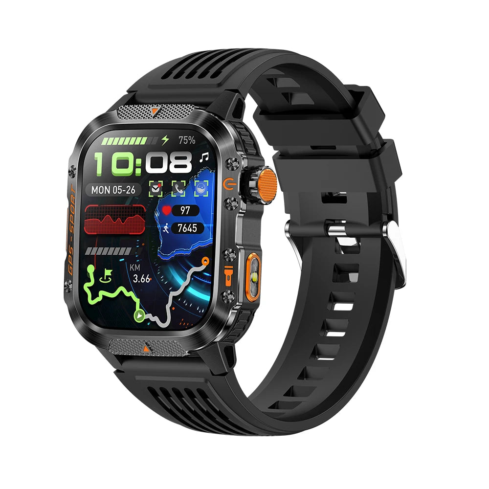 New Military Smartwatch Real GPS Compass Outdoor Smart Watch 3ATM Waterproof Sports Watches for Man Woman Electronics Clock 2025