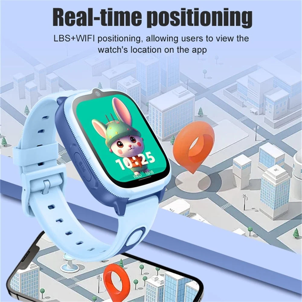 696 Kids Smartwatch 4G Network Video Call LBS WIFl Positioning Voice Calls Waterproof Children Smart Watch Calculator Student