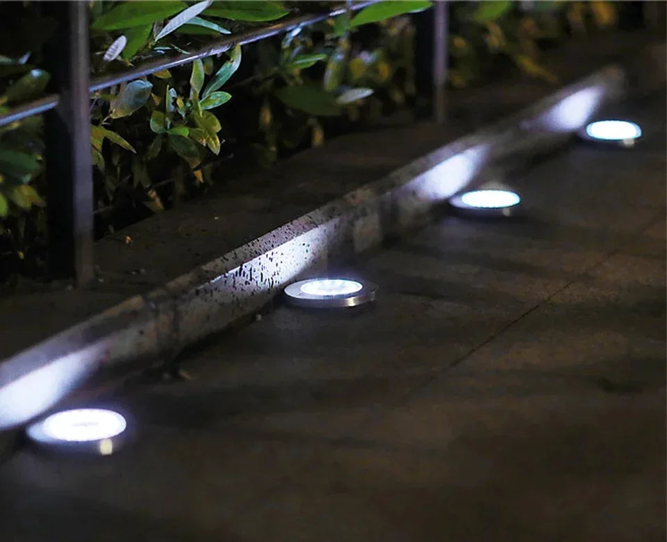 8pcs 8/20LED Solar Thermal Lights Garden Decor Ground Plug-in  Waterproof Street Solar Charging Underground Deck Spotlights