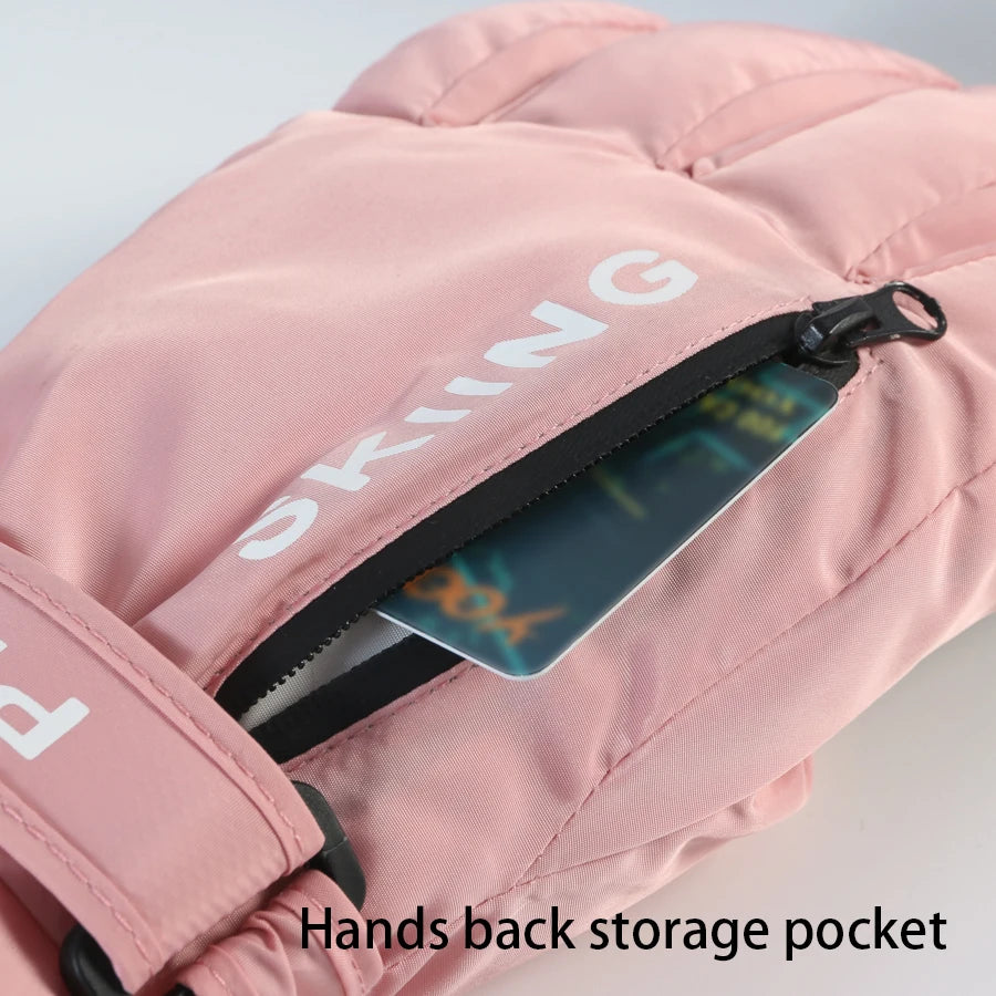 WOMEN'S Professional Winter Warm Skiing Gloves, Warm Snow Gloves, Waterproof Motorcycle Gloves, Smile 506 Touch Screen