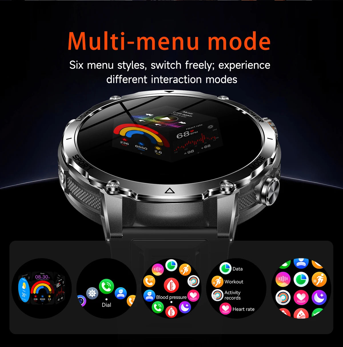 LIGE Men Smart Watch 1400 mAh 1.7 Inch Screen Bluetooth Call Voice Assistant Watch Sport Fitness IP68 Waterproof Smartwatch 2026