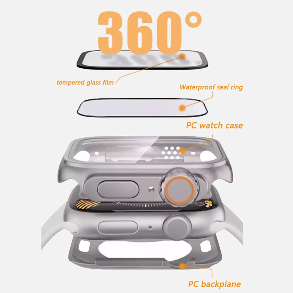 Screen Protector Case for Apple Watch Cover 46mm 42mm 45mm 44mm 41mm 40mm Hard PC Bumper Protector for iwatch 11 10 9 8 7 6 5 SE