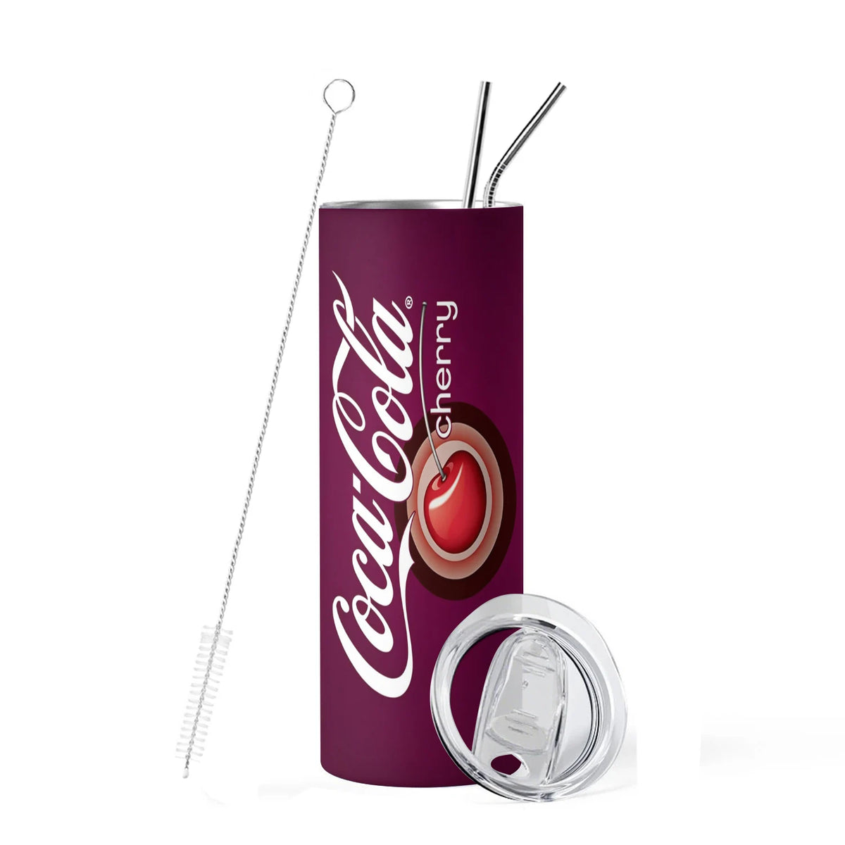 20oz Tumbler Cherry Lemon Orange juice Coke Can Vacuum cup Double Stainless Steel Water Bottle with Straw for Hot or Cold Drinks
