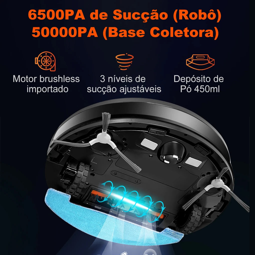 Robot Vacuum Cleaner K30 Self-cleaning dustbin, Dual Laser,UV Spot Cleaning,240mins Runtime, Auto Smart Carpet Floor Washing