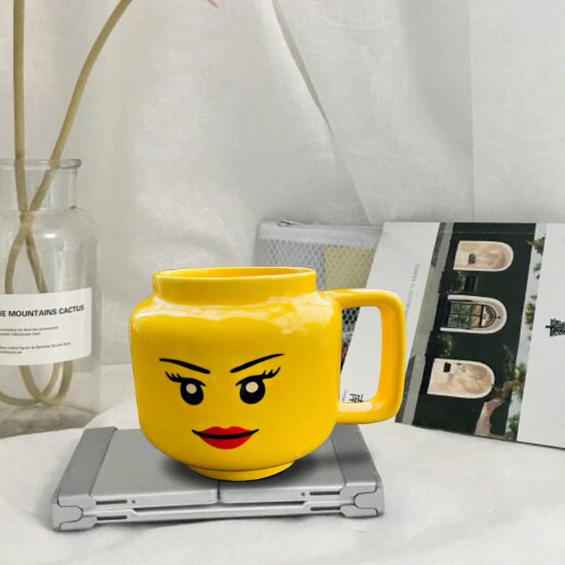 Cute Cartoon 250ML Mug Cups Ceramic Coffee Milk Tea Drinkware Impish Expression Pattern for Couple Friend Christmas gifts Travel