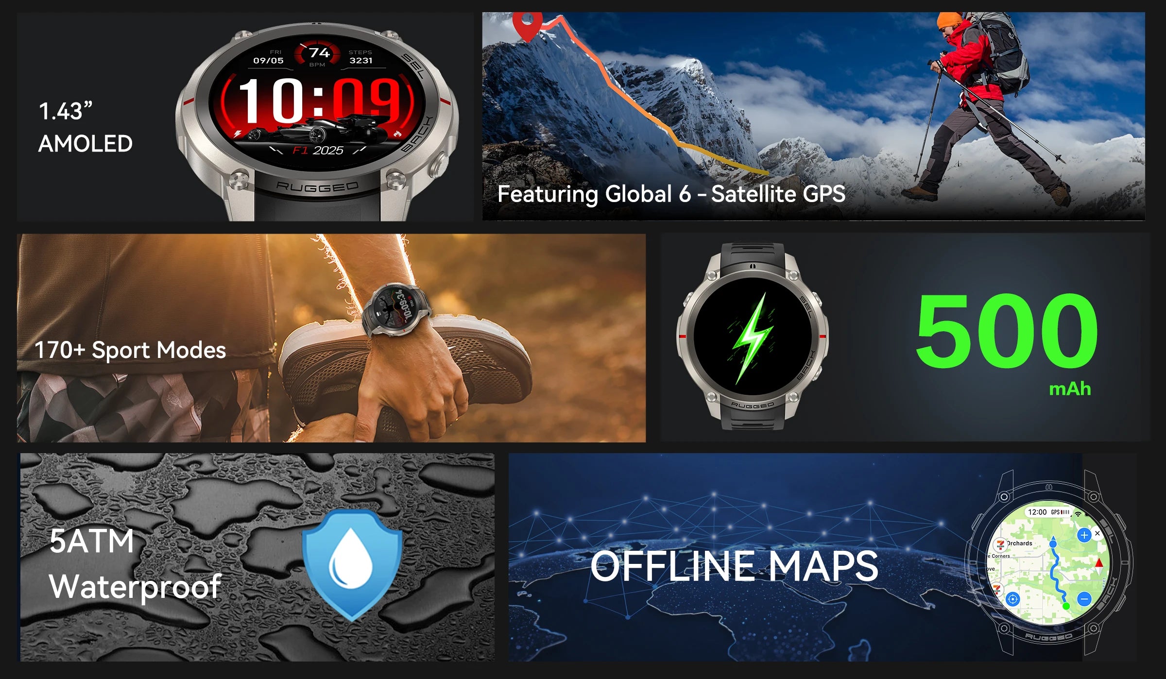 2026New Outdoor GPS Smart Watch Offline Maps Download Compass Tracking 5ATM Waterproof Tactics Sport Smart Bracelet For Men gift