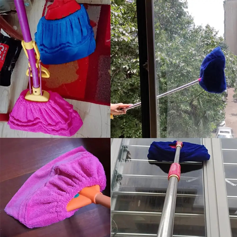 1 multifunctional coral fleece broom cloth cover floor mop, reusable ultra-fine fiber absorbent broom household cleaning accesso