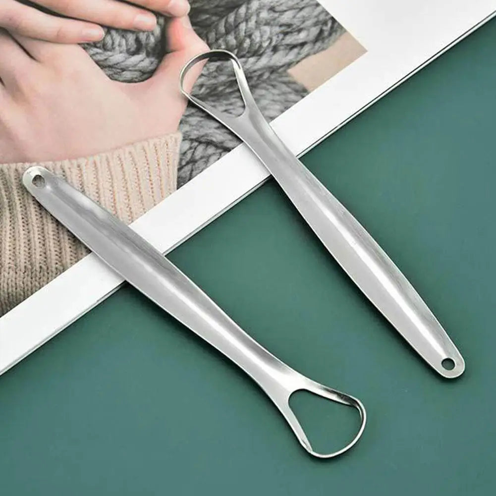 1Pcs Portable Single Layer Tongue Scraper Reusable Stainless Steel Oral Mouth Brush Tongue Scraper Fresh Breath Maker