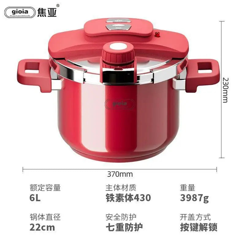 6L Enamel Pressure Cooker Multifunctional Pressure-Limited Explosion-proof Pressure Cooker Stainless Steel Kitchen Pressure Pot