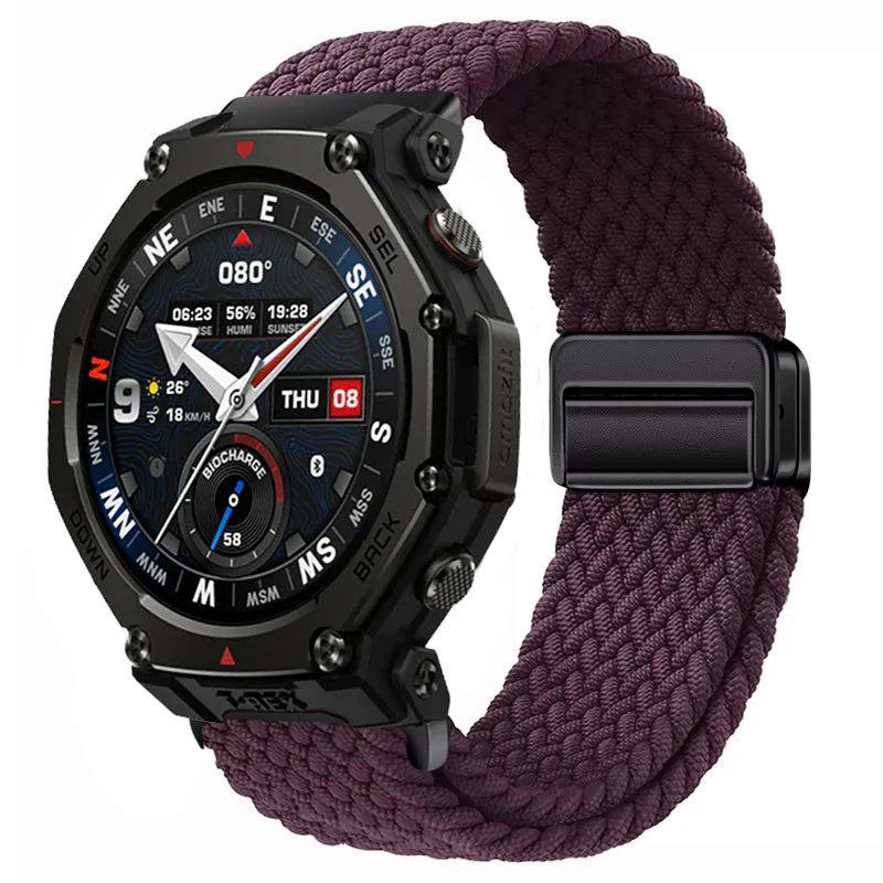 20mm 22mm Nylon Strap for Amazfit T-Rex3 Pro 48/44mm Helio Balance 2 Magnetic Buckle Bracelet Amazfit Active 2 Bip 6 5 Wristband