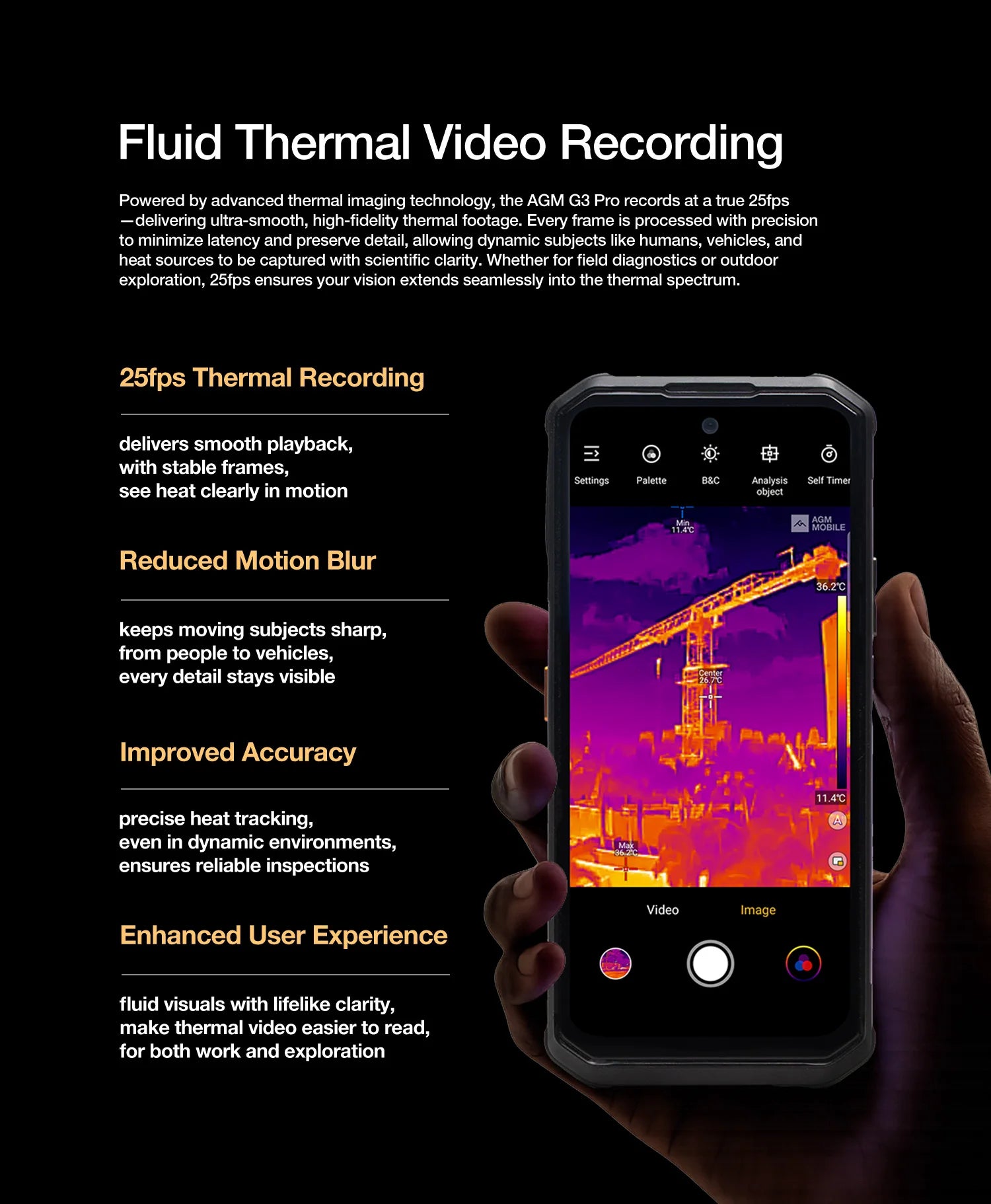 AGM G3 PRO 5G Rugged Phone 512GB ROM +24(12+12)GB RAM Thermal Imaging Camera Smartphone Android15 Fast Charge  Wireless Charging