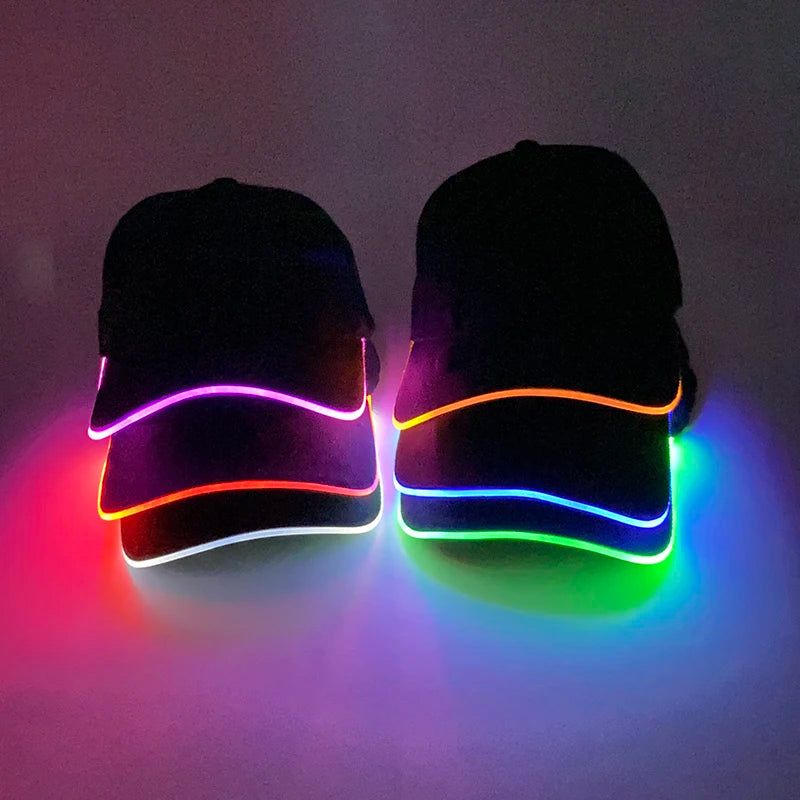 LED Light up Baseball Hat Flashing Glow Rave Party Cap luminous hat for Women Men Hip-hop Club Purim festival parade Supplies