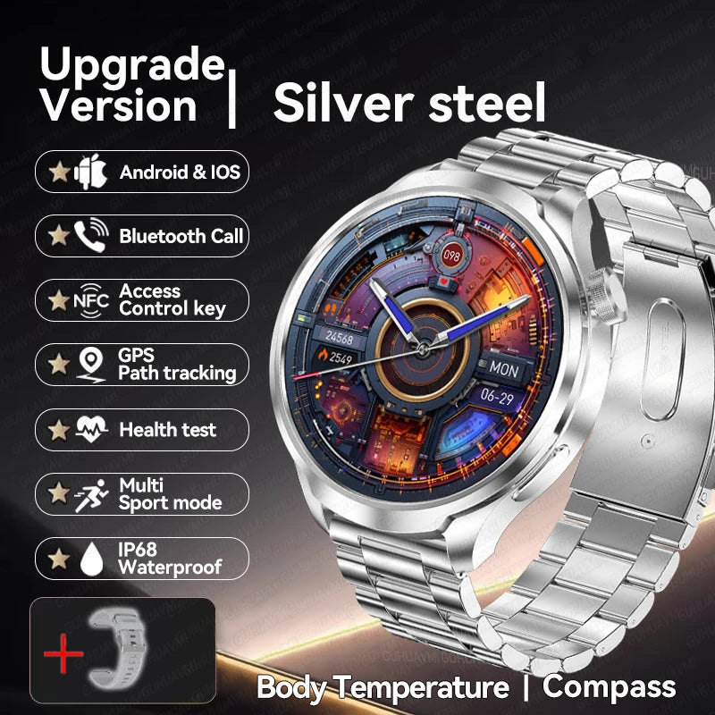 1.85-inch HD Sapphire Glass Smart Watch Men's GPS Movement Track NFC Bluetooth Call  Lingdong Island Health Detection Smartwatch