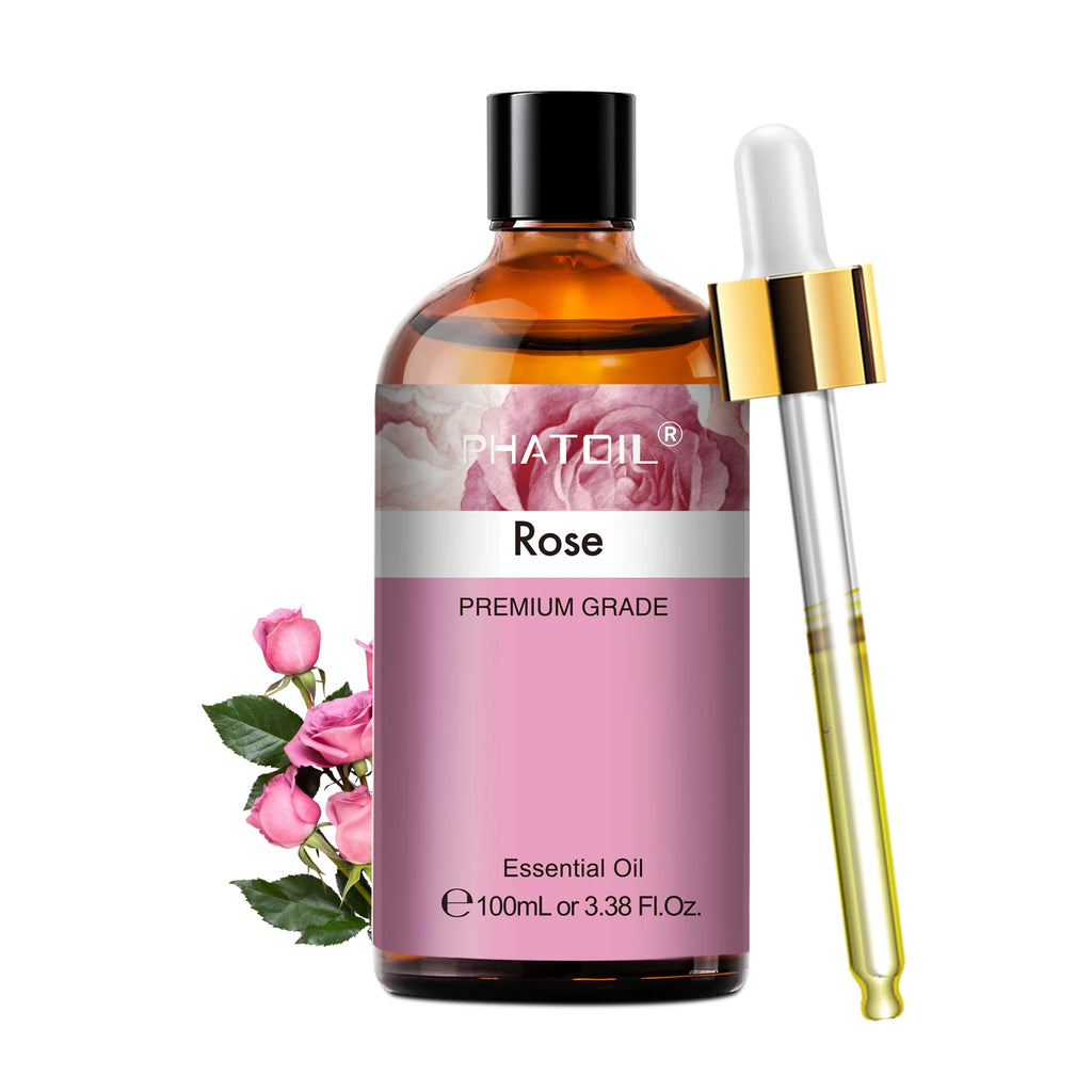 PHATOIL 100ml Pure Essential Oil Rose Lemon Vanilla Lavender Eucalyptus Aromatherapy Essential Oils For Diffuser Candle Making
