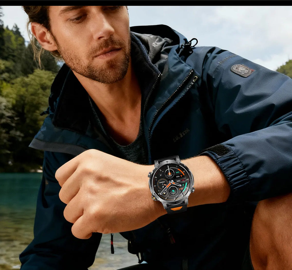 2026New 1.7 inches TANK SmartWatch Military Grade Durability 1400mah Battery HD Call 10ATM Waterproof Flashlight Sport Watch Men