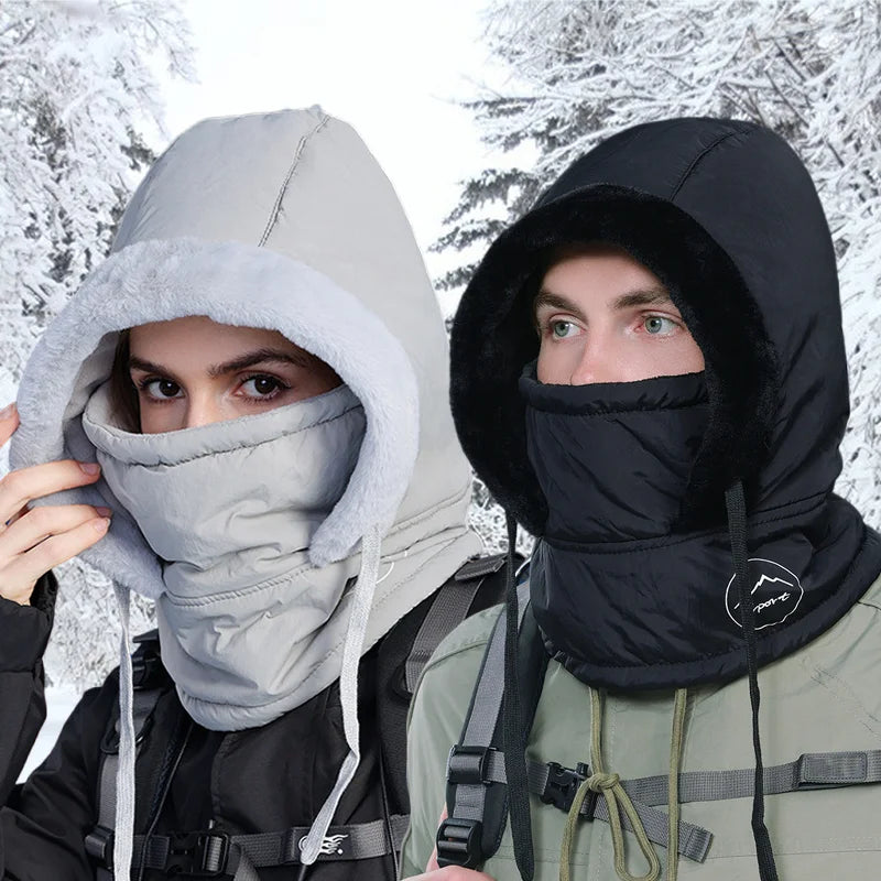 Unisex Plush Balaclava Hat Knitting Breathable Winter Women's Balaclava Hat Warm Neck Scarf With Face Mask For Outdoor Sports