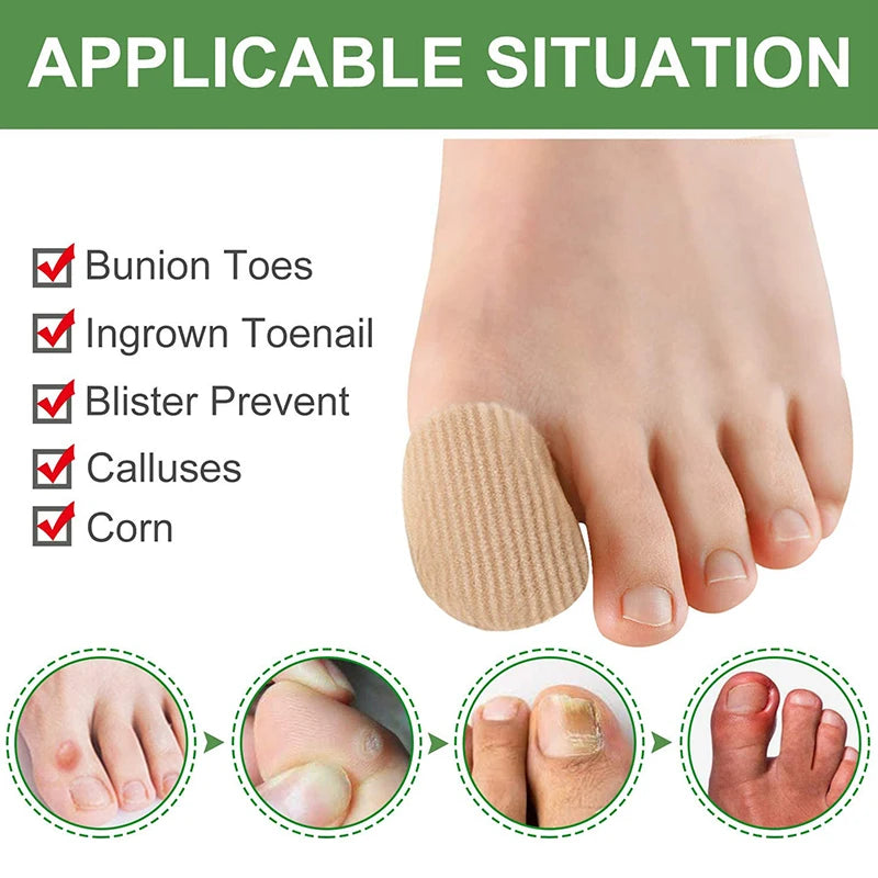 1Pc Toe Tube Corrector Bunions Corn Foot Pain Relief Orthotics Fabric Toe Tube Cover Protector Finger Toe Separator Hallux Valgu