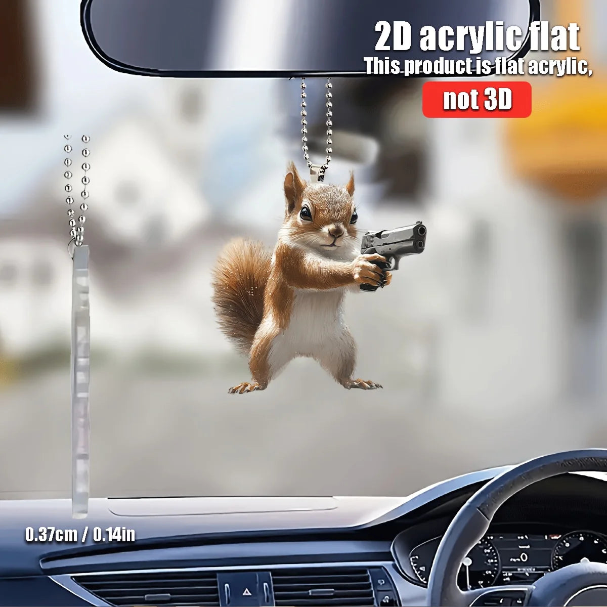 2D Funny Squirrel With Pendant Used for Car Hanging Decoration Fun Decoration Home Decoration Backpack Accessories keychains