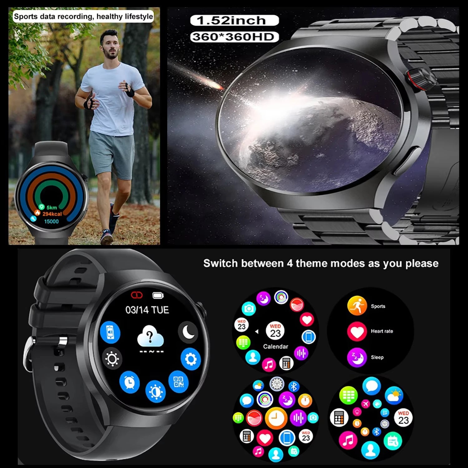 2025 New Bluetooth Call Smart Watch Men For Xiaomi IP68 Waterproof GPS Sports  AMOLED HD Large Screen Heart Rate NFC Watch Gift