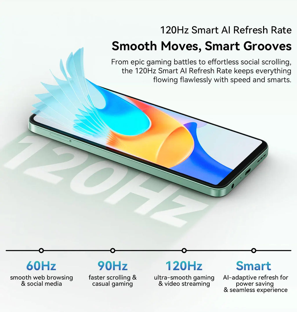 Blackview SHARK 6 AI Smartphone Android 15 Unisoc T8100 5G Mobile Phone 6.88'' Display 120Hz,  8+16GB RAM,128GB+2TB ROM, 5000mAh