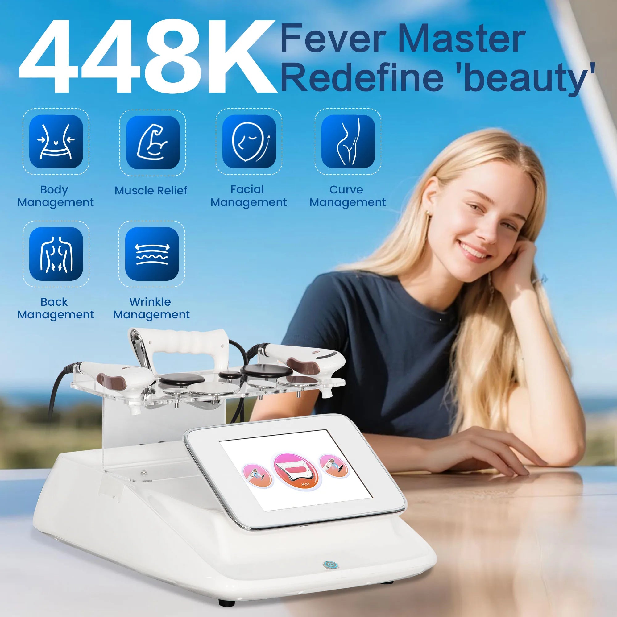 3 in 1 RET CET Diathermy Machine 448kHz Tecar Therapy Capacitive Resistive Body Slimming Pain Relief Equipment