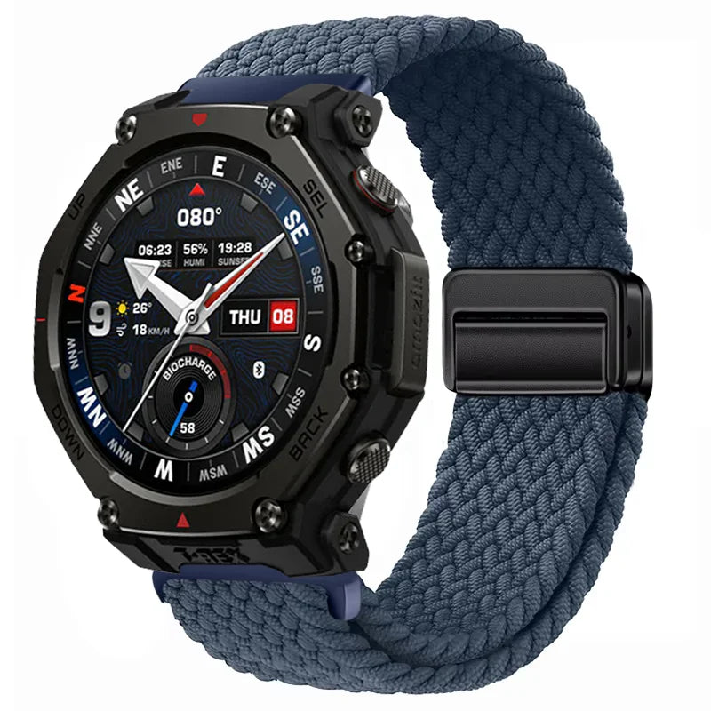 20mm 22mm Nylon Strap for Amazfit T-Rex3 Pro 48/44mm Helio Balance 2 Magnetic Buckle Bracelet Amazfit Active 2 Bip 6 5 Wristband