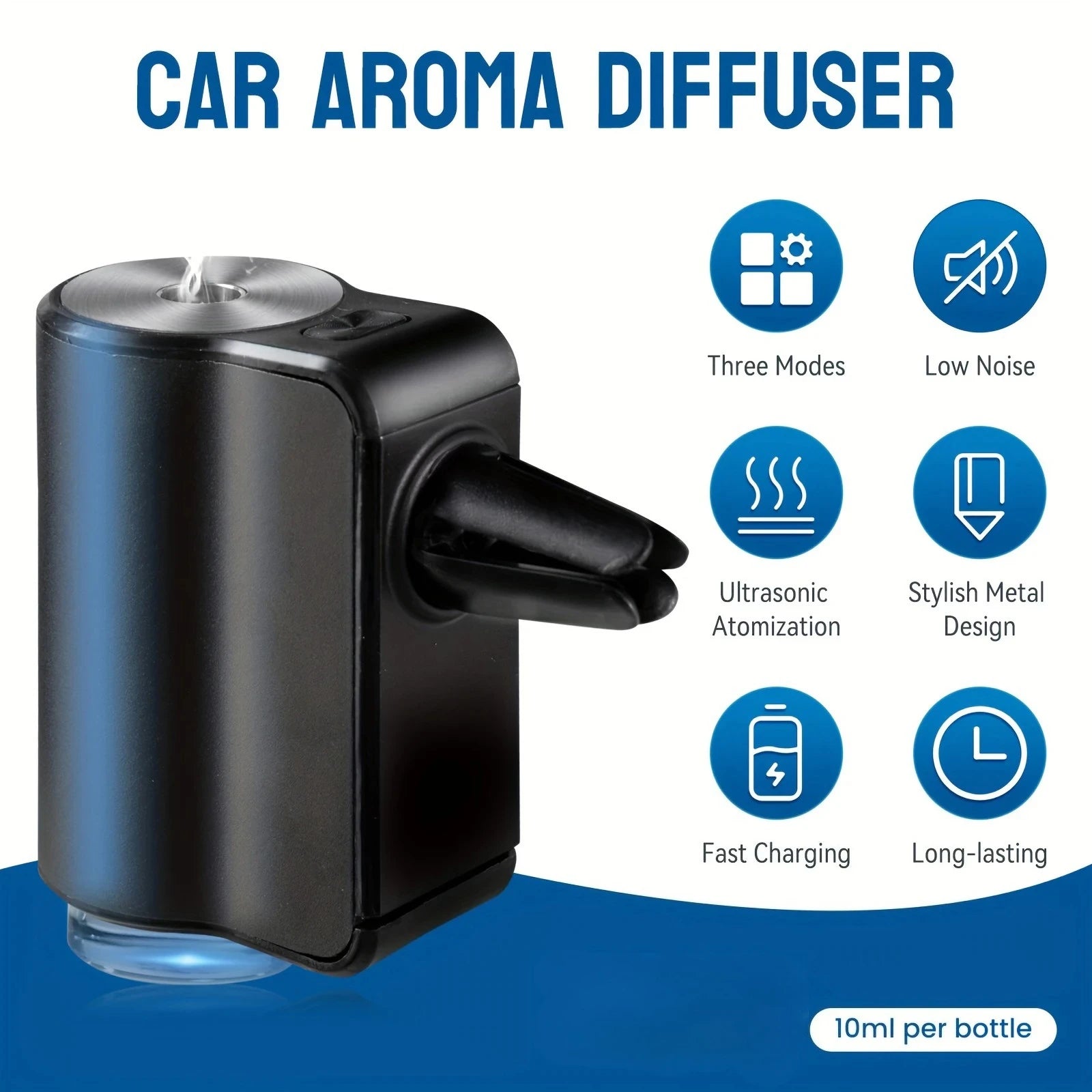 Car Air Freshener Electric Auto Aroma Diffuser Car Air Vent Essential Oil Mist Humidifier Fragrance Diffuser Aromatherapy