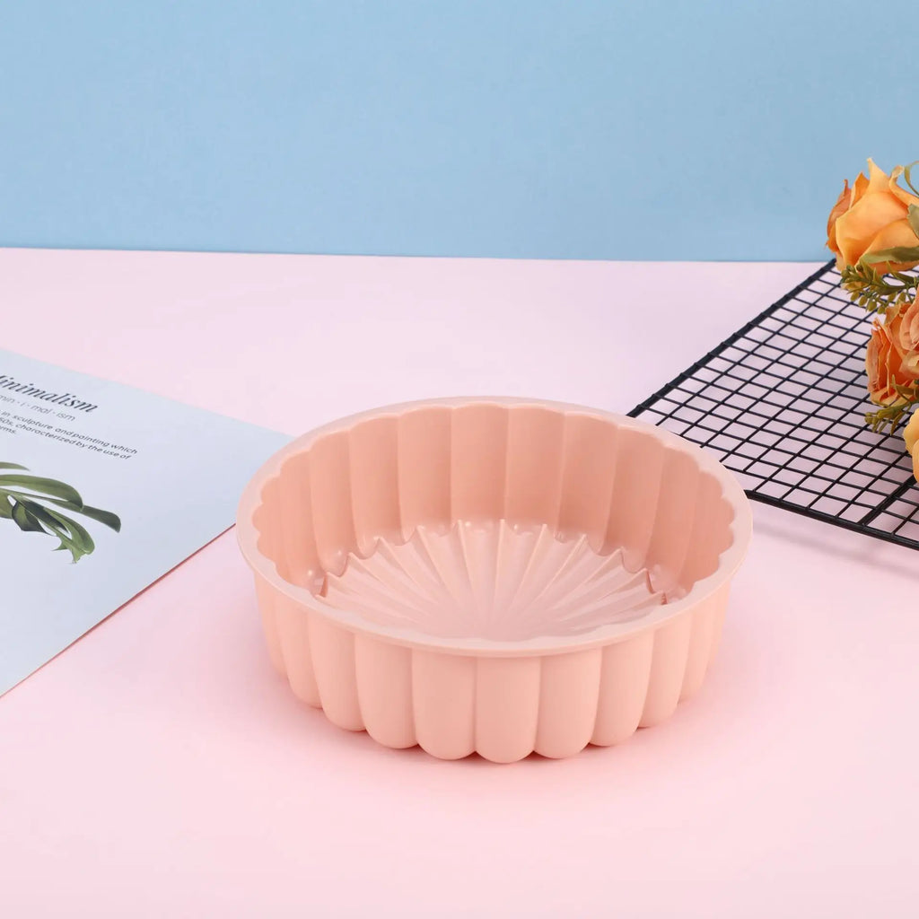 1PC Silicone Cake Pan Multi-Functional Round High Temperature Resistant DIY Baking Mold
